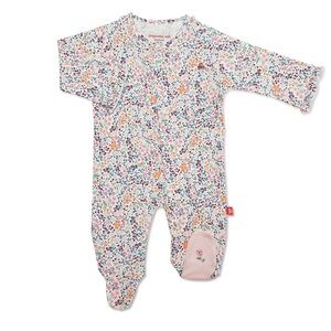 Magnetic Me Baby Sheffield Organic Cotton Footie Onesie, Infant Size NB 5-8 lbs